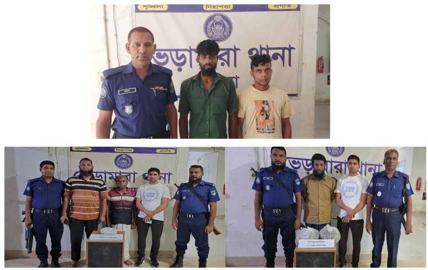 ভেড়ামারা পুলিশের সাঁড়াশি অভিযান: গাঁজা ও নিষিদ্ধ ট্যাবলেটসহ ৩ মাদক কারবারি আটক