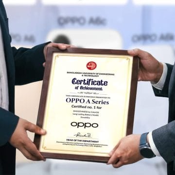 OPPO BUET অপো এ সিরিজকে নম্বর ১ স্মুথনেস, ব্যাটারি লাইফ ও ডিউরেবিলিটির স্বীকৃতি দিলো বুয়েট