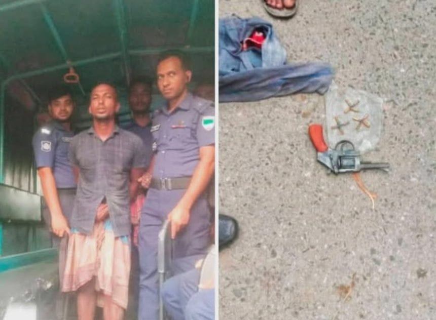 14732 (1) ভেড়ামারায় অস্ত্র ও ১২ রাউন্ড গুলিসহ মমিনুল ওরফে সওদাগর গ্রেফতার