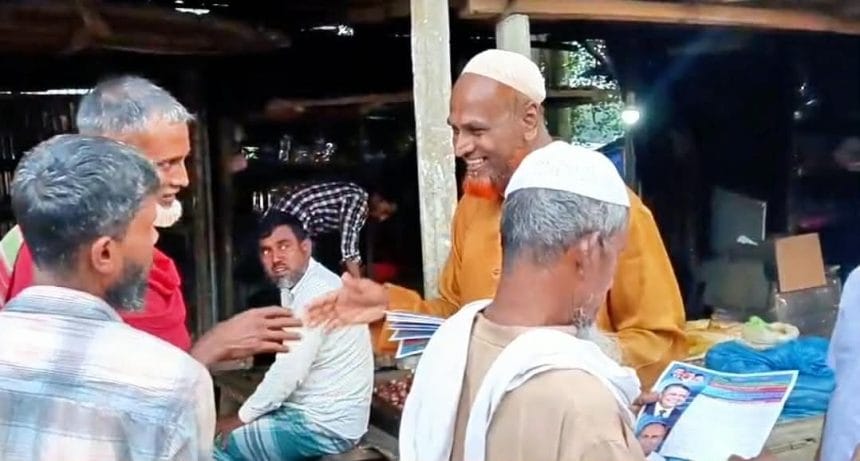 শ্রীপুরে তেলিহাটি ইউনিয়নে চেয়ারম্যান প্রার্থী হিসেবে প্রচারণায় শাহজাহান মোড়ল