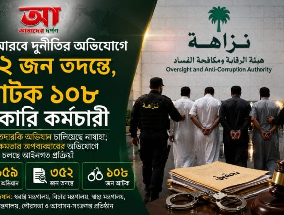 সৌদি আরবে দুর্নীতির অভিযোগে ৩৫২ জন তদন্তে, আটক ১০৮ সরকারি কর্মচারী