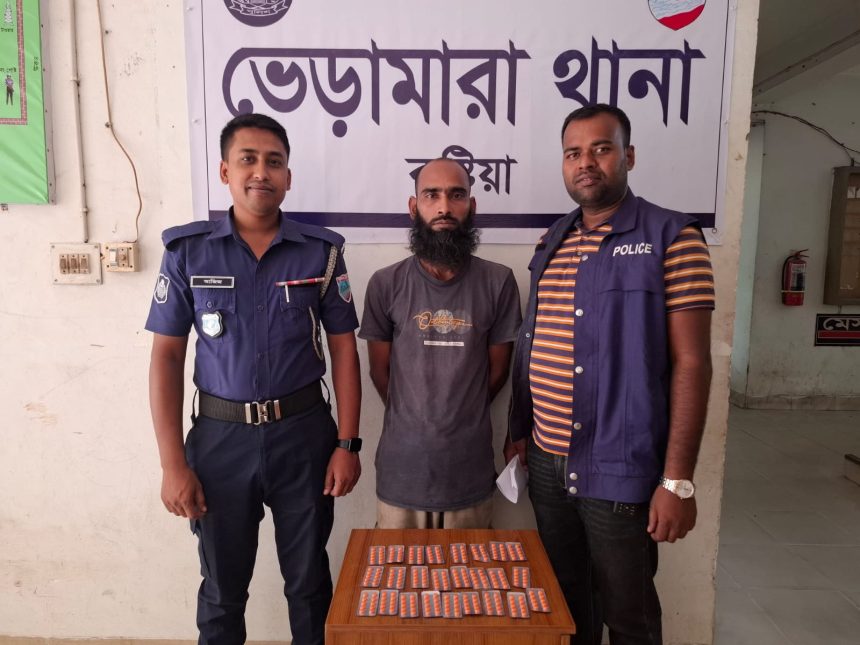 35695 ভেড়ামারায় ২৫০ পিস ট্যাপেন্টাডল ট্যাবলেটসহ ১জন গ্রেপ্তার