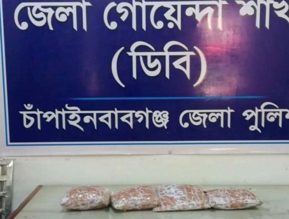 চাঁপাইনবাবগঞ্জে এজেআর কুরিয়ার থেকে ২ কেজি কথিত হেরোইন উদ্ধার